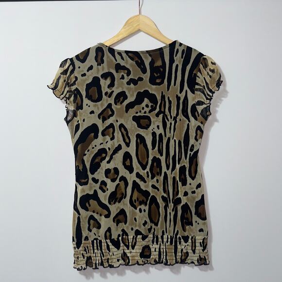Grace elements leopard design blouse women’s size medium - Picture 2 of 7